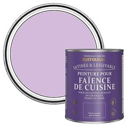 Rust-Oleum Peinture Violette Résistante à l'eau pour Faïence de Cuisine, Finition Satinée - Macaron 750ml