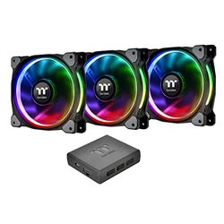 Thermaltake CL-F056-PL14SW-A Riing Plus 14 LED RGB kylarfläkt – svart (paket med 3)