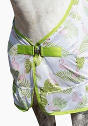 HKM Flamingo Couverture anti mouches Vert/Rose Bonbon 155