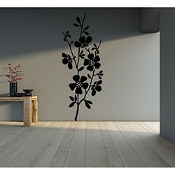 Tatoutex Stickers Branche et Fleurs - Noir, L 60cm x H 170cm