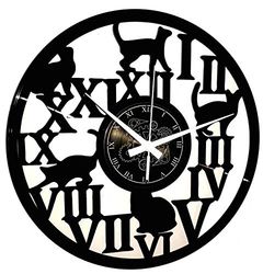 Instant Karma Clocks | Orologio da Parete Gatti con Numeri Romani | Design Artistico per Amanti dei Felini | Decorazione Unica per Casa Salotto Studio Regalo Originale per Cat Lover
