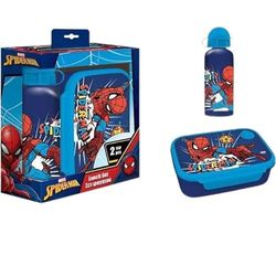 DIAKAKIS Set bottiglia borraccia in alluminio da 500 ml e sadwichera 800 ml di Spiderman