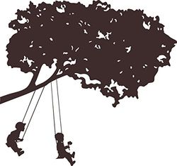 RoomMates RMK1654GM kamerdecor silhouet schommelende kinderen, bruin