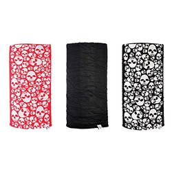 Oxford bekväma nackvärmare unisex dödskallens balaclava (paket med 3) – svart/röd/vit, en storlek