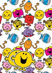 Mr Men & Little Miss - Papel de regalo, 10 hojas, 10 etiquetas, tamaño de la hoja, 70 x 50 cm, producto oficial con recursos responsables
