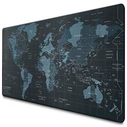 Tappetino per mouse con mappa del mondo, grande tappetino per mouse per scrivania, tastiera da gioco, antiscivolo, per scrivania, 89,9 x 40 cm, per casa e ufficio, tappetino da scrivania per tastiera