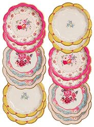 Talking Tables (17cm) Disposable Tea Party Vintage Floral Pretty Paper Plates | Truly Scrumptious Elegant Party Plates | Birthday Wedding Baby Shower Wedding Anniversary 12 count (pack of 1)