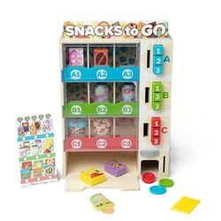 Melissa & Doug - Houten verkoopautomaat speelset om te sorteren, vullen en kiezen, houten speeleten speelgoed voor jongens en meisjes vanaf 3 jaar