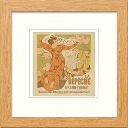 Lumartos, Vintage Poster MAF140 La Depeche Maurice Denis Contemporary Home Decor Wall Art Print, Light Oak Frame, 8 x 8 Inches