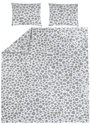 Meyco Home Panther beddengoed tweepersoonsbed (katoen, ademend materiaal, eenvoudig onderhoud, praktische omslagstrepen, afmetingen: 200 x 200/220 cm), neutraal