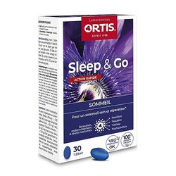 Ortis - Sleep & Go 30 Comprimés - Complément Alimentaire pour un Sommeil Sain et Réparateur - Action Rapide sur Relaxation, Endormissement et Réveils Nocturnes - 100% Naturel à base de Mélisse