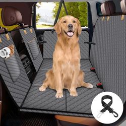 Lekereise Coprisedile per cani per sedile posteriore, amaca per cani con fondo rigido per auto, materasso ad aria da campeggio, amaca da viaggio per auto, SUV, camion (grigio)