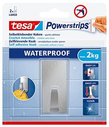 tesa Powerstrips Waterproof Hooks L metal rectangular
