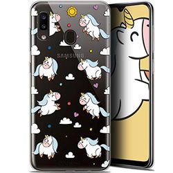 Caseink Hoes voor Samsung Galaxy A20 (6.4) [Gel Motief HD Collectie Fantasia Design Licorne In The Sky - Flexibel - Ultra Thin - Gedrukt in Frankrijk]