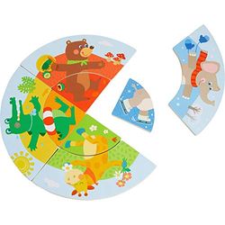 HABA 304912 Legspel voor dieren, kleurrijk toewijzingsspel met liefdevol vormgegeven houten onderdelen, houten speelgoed vanaf 2 jaar
