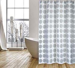 MSV Shower Curtain Premium Begonia of Polyester 180x200cm, Multi-Colour, 30 x 20 x 15 cm