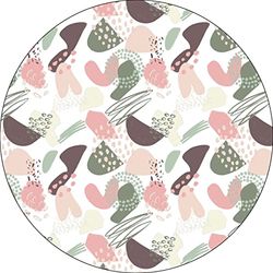 Bonateks, Round Digital Printed Mouse Pad, Non-Slip Base, for Office and Home, Diameter:22cm
