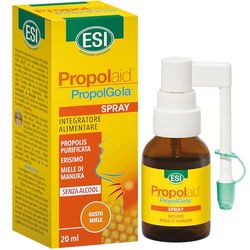 ESI - Propolaid Spray Gola al Miele di Manuka, Integratore Alimentare con Propolis, Favorisce il Benessere del Cavo Orale e delle Vie Respiratorie, Senza Glutine, Alcool e Vegetariano, 20 ml