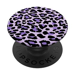 PopSockets Ghepardo Motivo Animale, Stampa Leopardo Viola Moda di Lusso PopGrip: Impugnatura per Telefoni Cellulari e Tablet Intercambiabile
