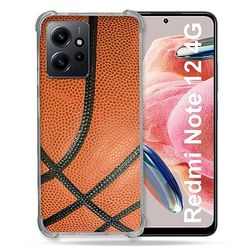 Cokitec Förstärkt fodral i härdat glas för Xiaomi Redmi Note 12 4G Sport Ballong Basket