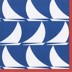 Caspari Entertaining with Sail Away Cocktail Napkins, Paper, Navy, 12.7 x 12.7 x 3 cm