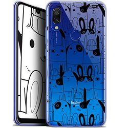 Caseink fodral för Xiaomi Redmi 7 (6.26) Gel HD [ ny kollektion - mjuk - stötskyddad - tryckt i Frankrike] svart kanin