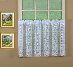 Today's Curtain Hopewell Premium Lace Tier 36", White, 58W x 36L
