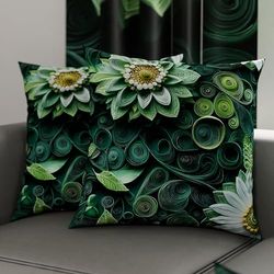 PETTI Artigiani Italiani - Lot de 2 Taies d'Oreillers 35x35 cm 100% Microfibre Hypoallergénique, Housse Oreiller Rectangulaire Motif Floral 05 22, Paquet de 2, Fabriqué en Italie
