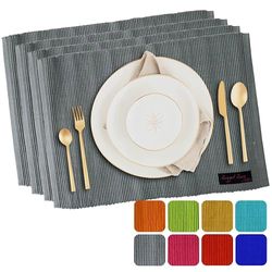 Ragged Rose Lot de 4 Sets de Table en Coton côtelé pour Salon, Table à Manger et Cuisine - Emballage Cadeau - 27 x 37 cm