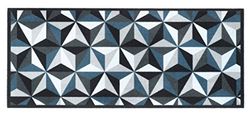 Voetmat, wasbaar, modieus, grijs en blauw, 100% polyamide, op vinylhouder, 50 x 120 cm