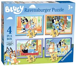 Ravensburger - Puzzle Bluey, 4 Puzzles en 1 caja de 10, 12, 14 y 16 piezas, Puzzle Bluey 3 Años, Puzzles para Niños, Puzzle 3 Años, Bluey Juguetes, Juguetes Niños 3 años, Regalos para Niños