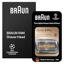 Braun 94M - Tête De Rasoir, Originale, Pour Rasoirs Électriques, Argent, Compatible Avec Les Rasoirs Series 9 Pro Et Series 9
