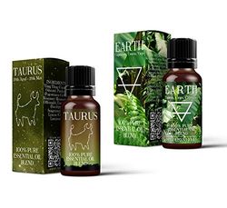 Elemento di terra e segno zodiacale Toro astrologia miscela di oli essenziali confezione doppia (2x10ml)