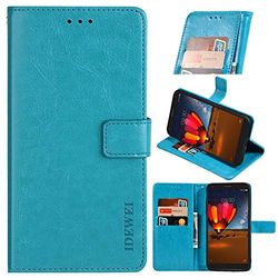 Compatible con OPPO A91 Funda Función de Soporte Funda de Billetera(Cielo Azul)