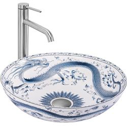 Rea Lavabo da Appoggio Kioto Lavandino Bagno 400 x 400 x 120 mm Ceramica (altro)