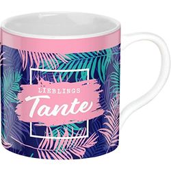 GRUSS & CO 47625 - Tazza con scritta Tante, in porcellana, 45 cl, colore: Rosa