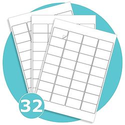 Triplast 100 x Multipurpose A4 Label Sheets - 32 Labels Per Sheet (49 x 30mm Each) - Easy Peel White Labels for Inkjet & Laser Printer - Address Labels, Shipping Labels, File Labels, DIY Stickers