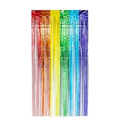 Boland 44763 - Cortina de láminas arco iris 200 x 100 cm, decoración de fiesta para festival, carnaval o cumpleaños, decoración, cortina de espumillón