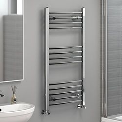 iBathUK | 1000 x 500 gebogen verwarmde handdoekhouder chroom badkamer radiator