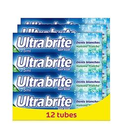 ULTRA BRITE - Dentifrice Ultra Brite Blancheur - Ultra Blancheur - Ultra Fraîcheur - Dents Blanches et Eclatantes - Lot de 12 x 75 ml