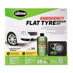 Slime CRK0305-IN Reparação de furos, reparação inteligente, conjunto de emergência para pneus, inclui vedante e bomba, adequado para carros e outros veículos de estrada, reparação em 15 min