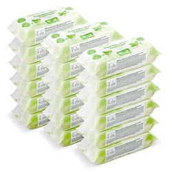 by Amazon Fresh Baby Wipes, 100% Plant Based Fibres, 1080 Wipes, 18 Pack of 60