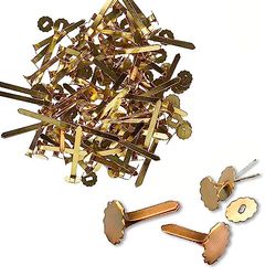 Plus Office - Sujetadores de Papel Encuadernador 30 mm, Cabeza Redonda con Arandela, Encuadernadores para Papel Decoración, Herramienta de Scrapbooking, DIY Clavos Clips (100 unidades)