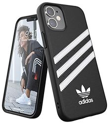 adidas Funda de teléfono diseñada para iPhone 12 Mini 5.4, Fundas probadas por caídas, Bordes elevados a Prueba de Golpes, Original Moldeado de Poliuretano, Color Negro y Blanco