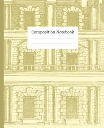 Composition Notebook College Ruled: Yellow Vintage Illustration | 7.5" x 9.25" | 120 Pages | Lined Paper | School, College & Work