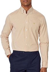 Hackett London Essential Gingham Shirt voor heren, Wit (Wit/Geel), L