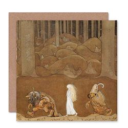 Wee Blue Coo GREETINGS CARD BIRTHDAY GIFT PAINTING JOHN BAUER PRINCESS AND THE TROLLS