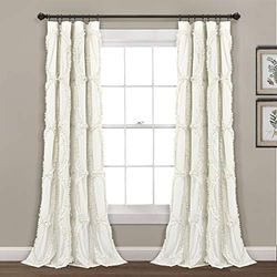 Lush Decor Avon Window Curtain Sydney Throw Blanket, 54" W x 84" L, Ivory