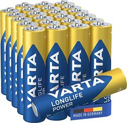 Varta Pilha Longlife Power AAA Micro LR03 (embalagem de 24 unidades), pilha alcalina - "Made in Germany" - Adequado para brinquedos, lanternas, comandos e outros aparelhos que funcionam a pilhas