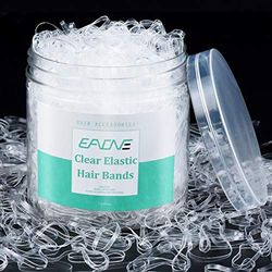 Clear Hair Bands,EAONE 1500 Pcs Clear Hair Elastic Bands,Elastic Hair Ties Elastic Clear Bobbles Rubber bands hair elastics clear Small Hair Bands Plaiting Bands with Free Box for Girls